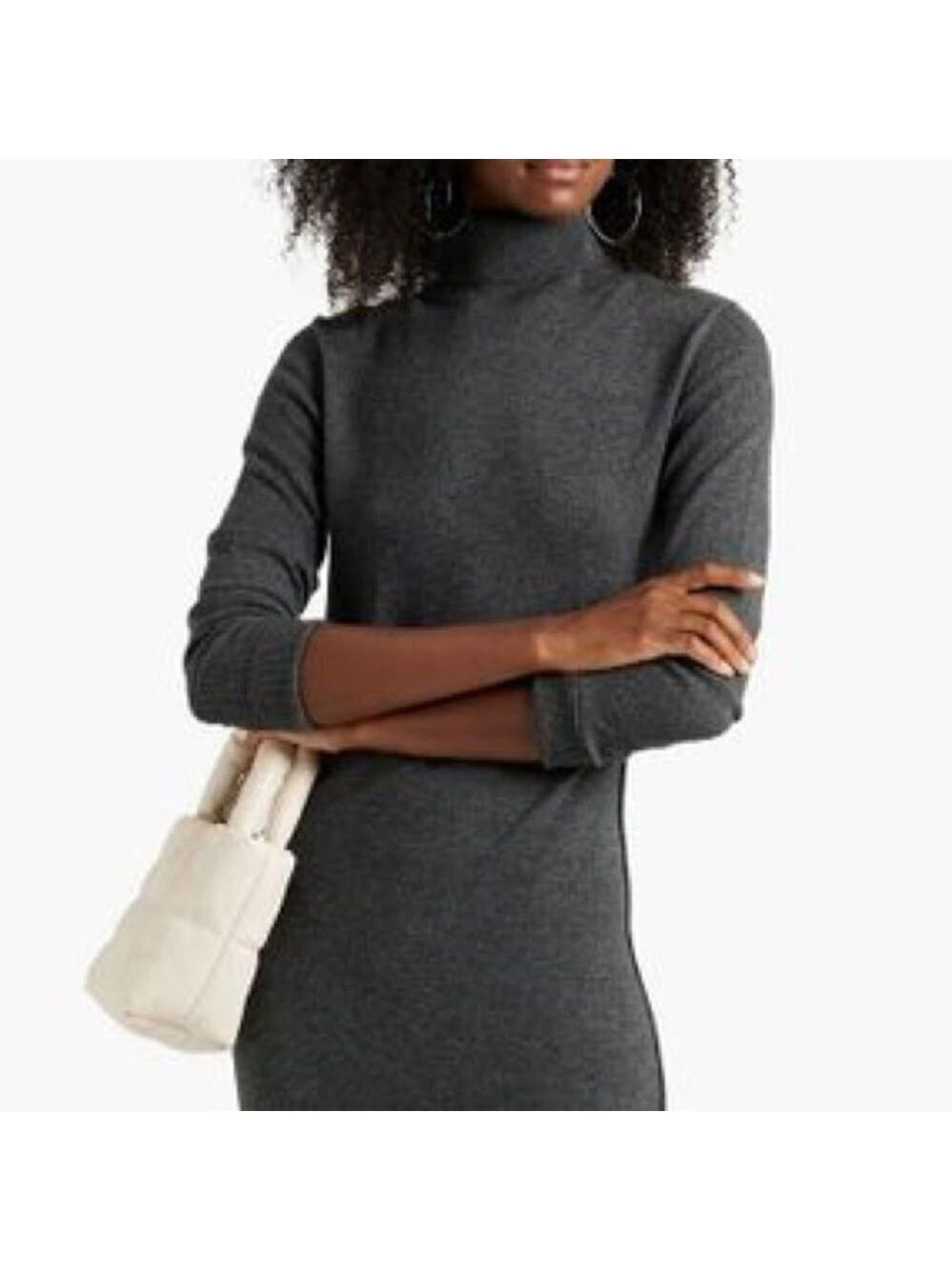 ** Nili Lotan Charcoal Grey Wool and Cashmere Turtleneck Sweater Dress Size XS